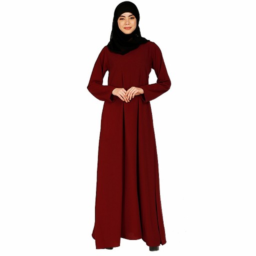 A-line inner abaya with a complementary Hijab- Maroon